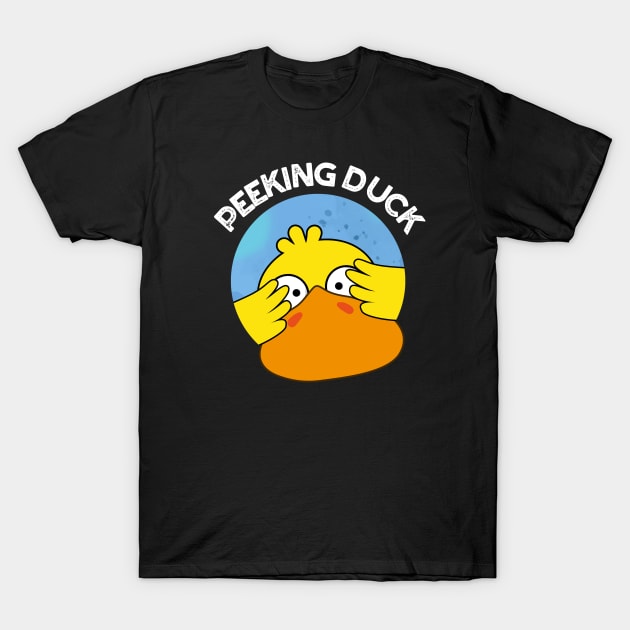 Peeking Duck Funny Animal Chinese Dish Pun T-Shirt by punnybone